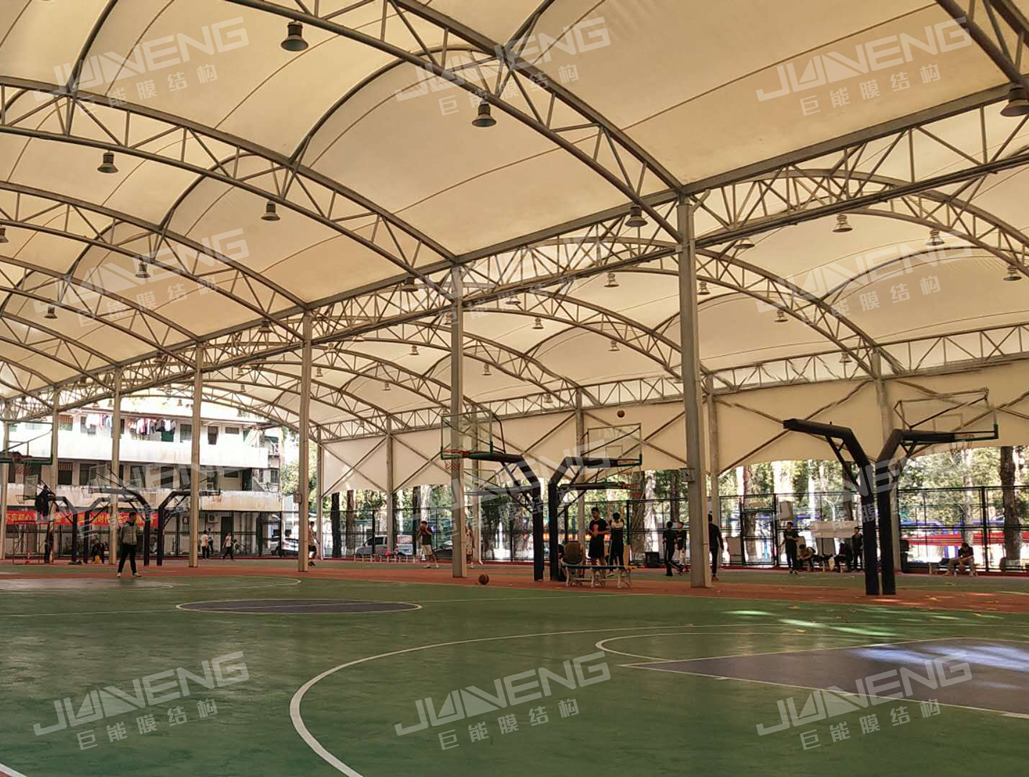 广州体育学院篮球场风雨棚膜结构工程